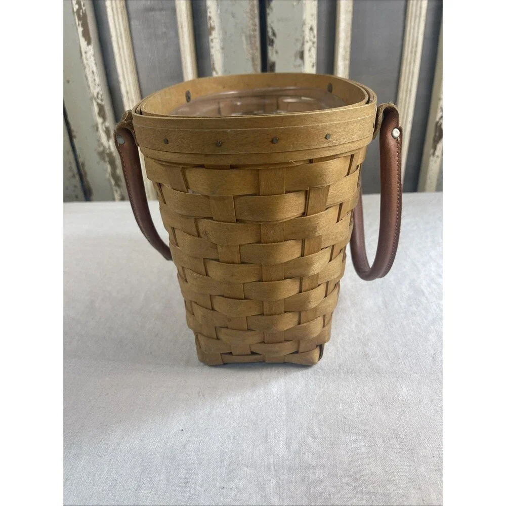 Longaberger 2003 Medium Boardwalk Basket Tote Purse w/ Protector Signed
